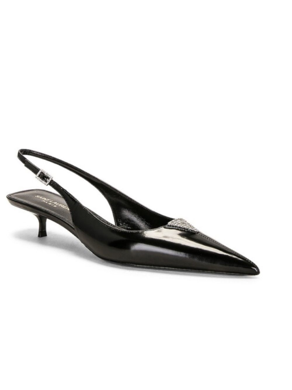 Saint Laurent Cherish Slingback Pumps with Crystal Accents - Picture 15 of 16